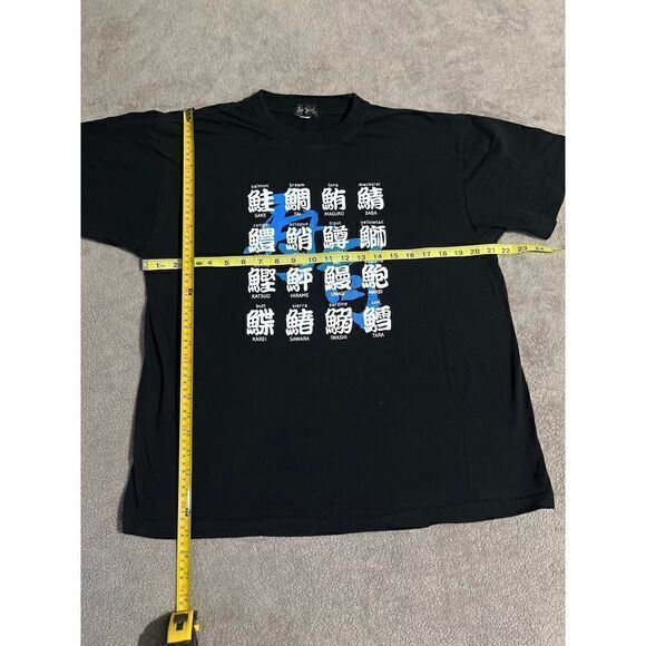 Japan Shine Shirt Men's Size Large Black Graphic Tee Print Short Sleeve (F2) - Picture 3 of 4